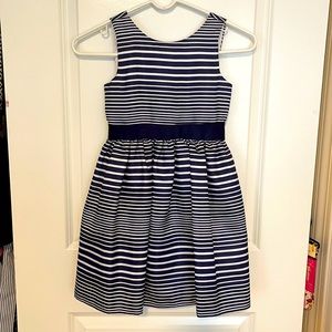 Gymboree navy and white striped dress size 6